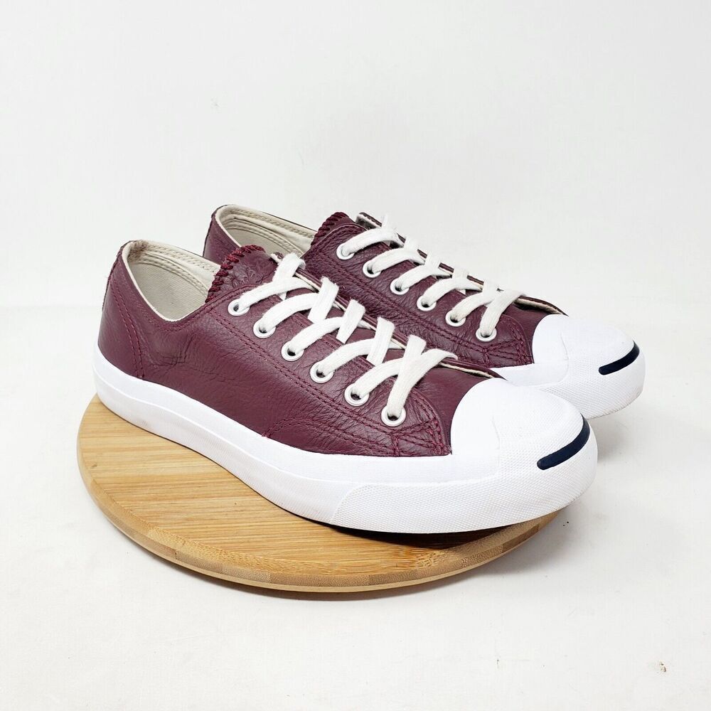 Converse Low Top Sneakers in Burgundy with White Accents